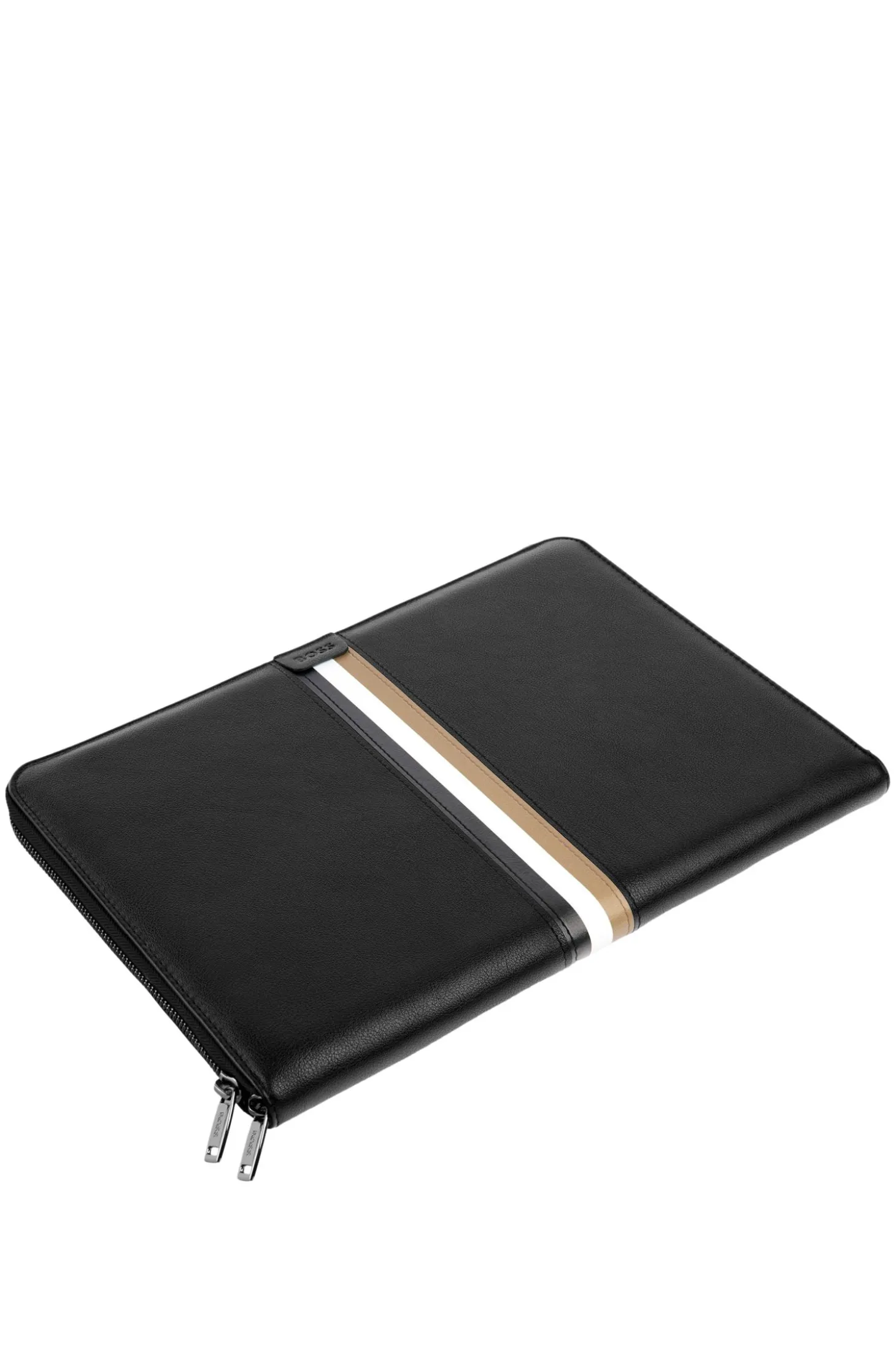 A4 conference folder in faux leather with signature stripe