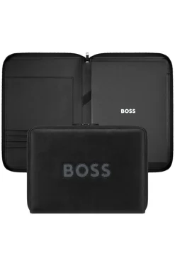 A4 conference folder in faux leather with mesh logo