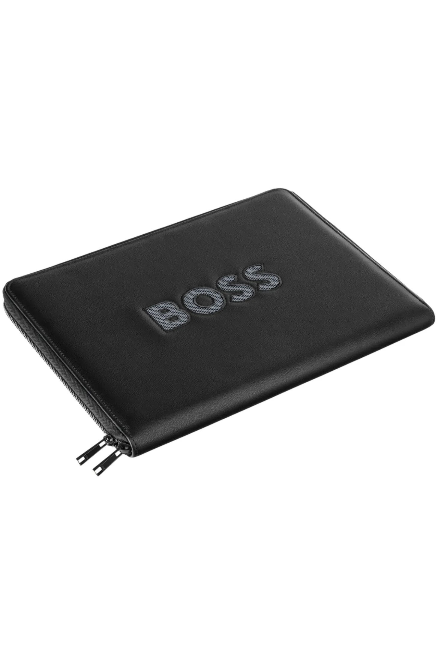 A4 conference folder in faux leather with mesh logo
