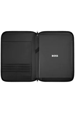 A4 conference folder in faux leather with mesh logo