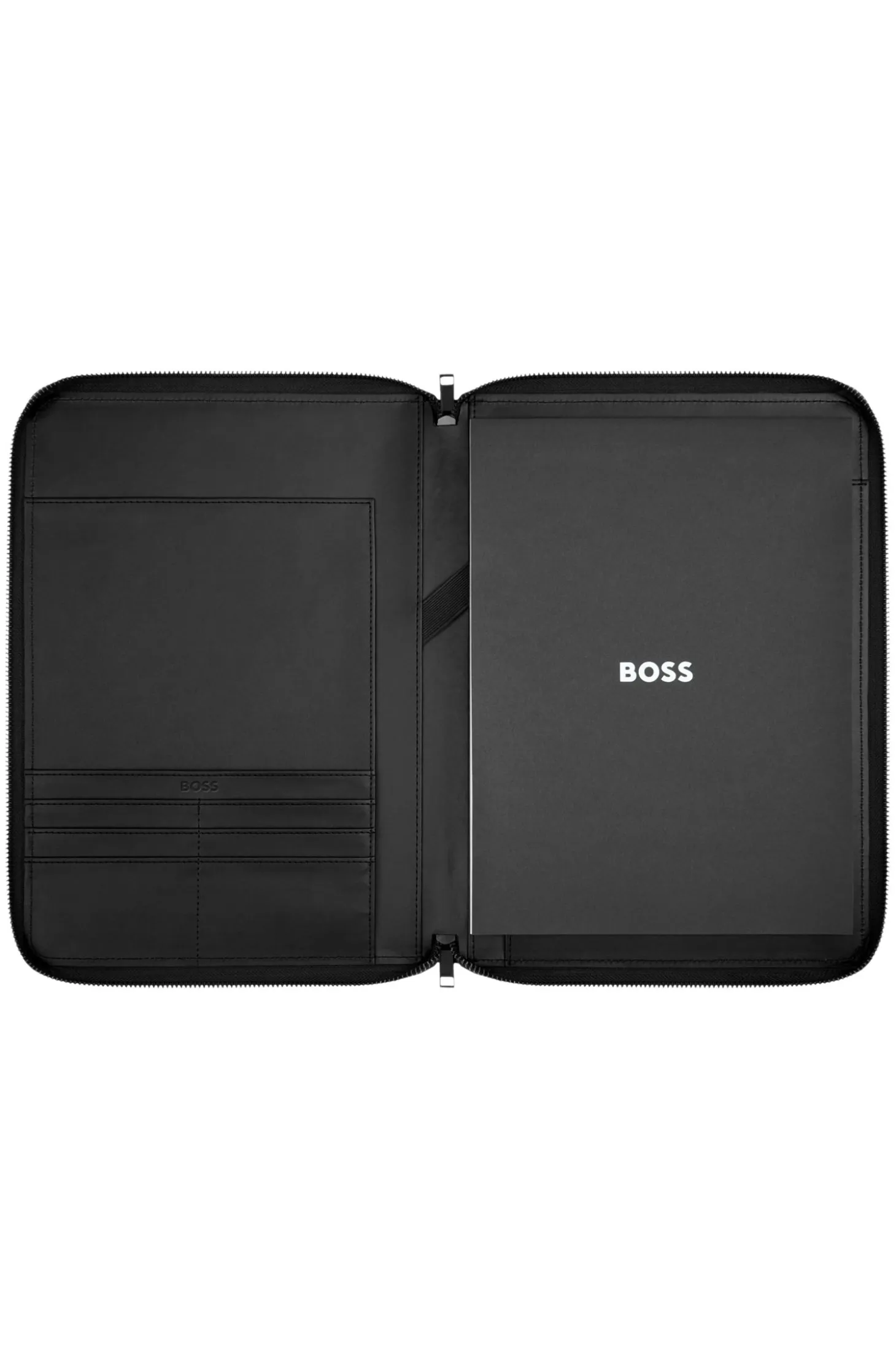 A4 conference folder in faux leather with mesh logo