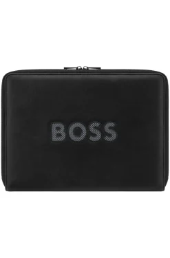 A4 conference folder in faux leather with mesh logo