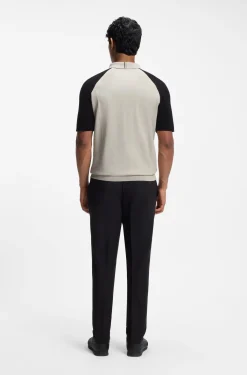 Active colour-blocked knit polo