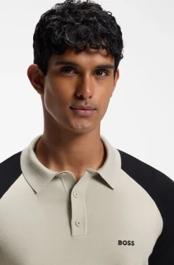 Active colour-blocked knit polo