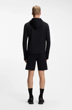 Active hoodie with thumbholes and moisture management