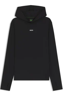 Active hoodie with thumbholes and moisture management