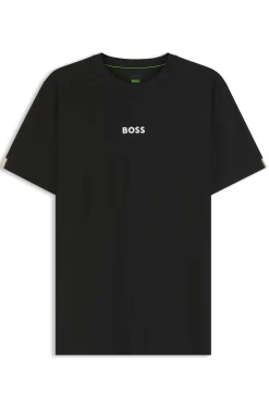 Active Jacquard-stripe slim-fit T-shirt with logo print
