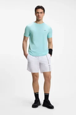 Active moisture-wicking T-shirt with tennis-ball embossing