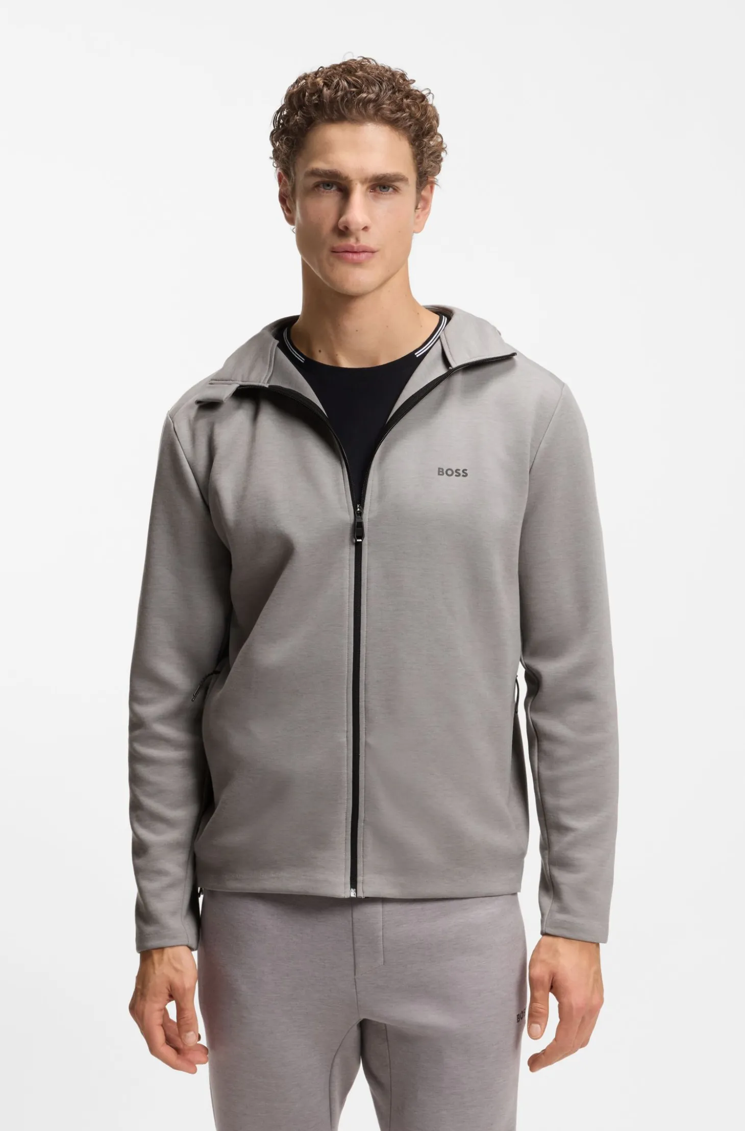 Active odour-control hooded jacket with reflective details