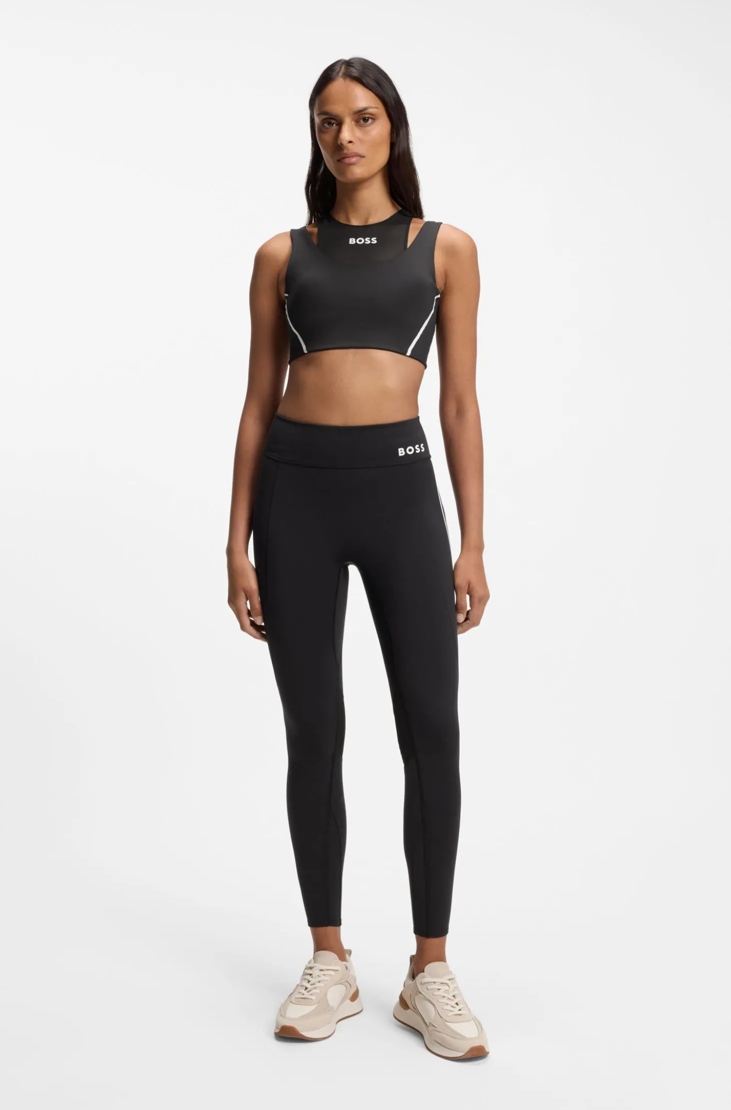 Active performance-stretch leggings with moisture management