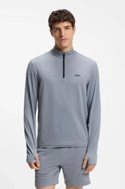 Active quarter-zip sweatshirt with moisture management