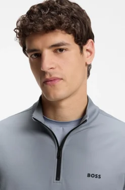Active quarter-zip sweatshirt with moisture management