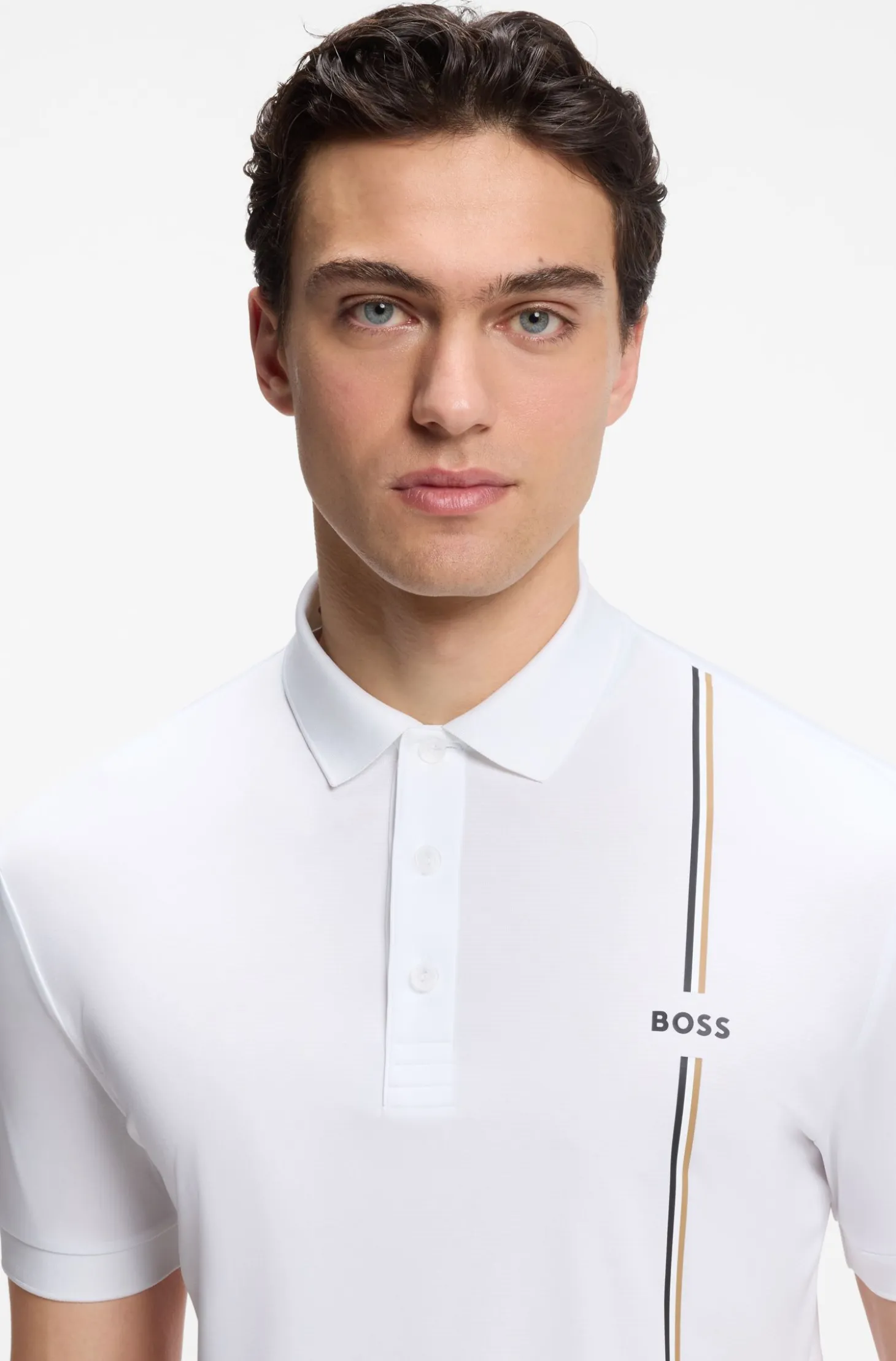 Active quick-dry polo shirt with signature stripe