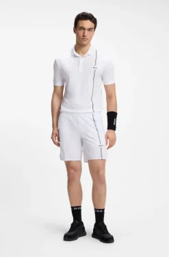 Active quick-dry polo shirt with signature stripe