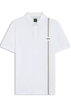 Active quick-dry polo shirt with signature stripe