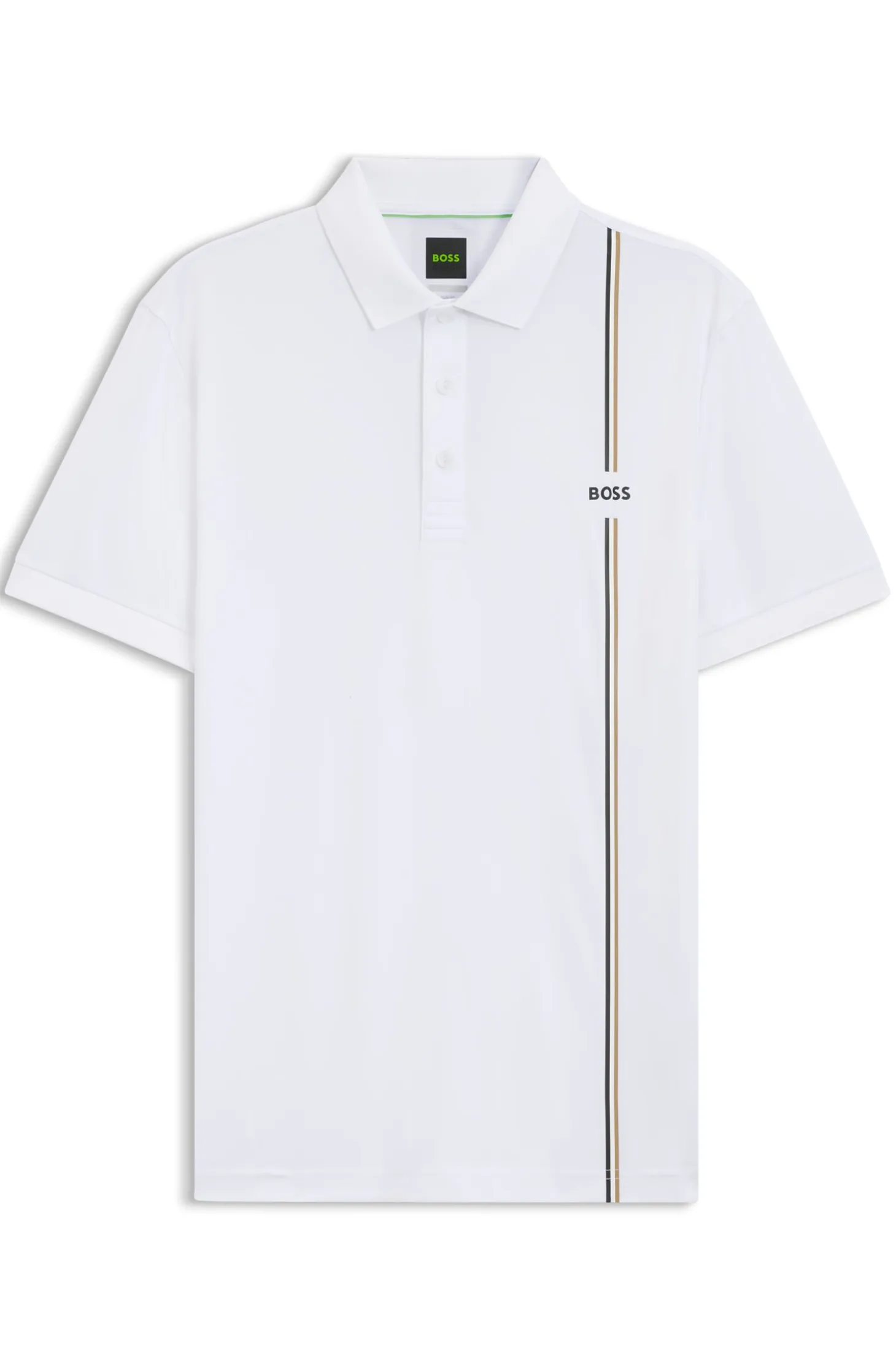 Active quick-dry polo shirt with signature stripe