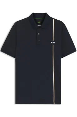 Active quick-dry polo shirt with signature stripe