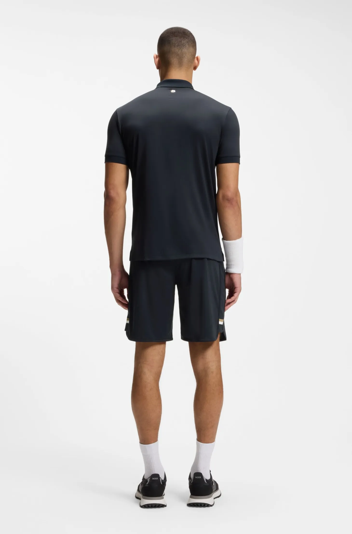 Active quick-dry polo shirt with signature stripe
