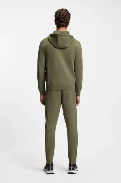 Active Regular-fit zip-up hoodie with jacquard stripes