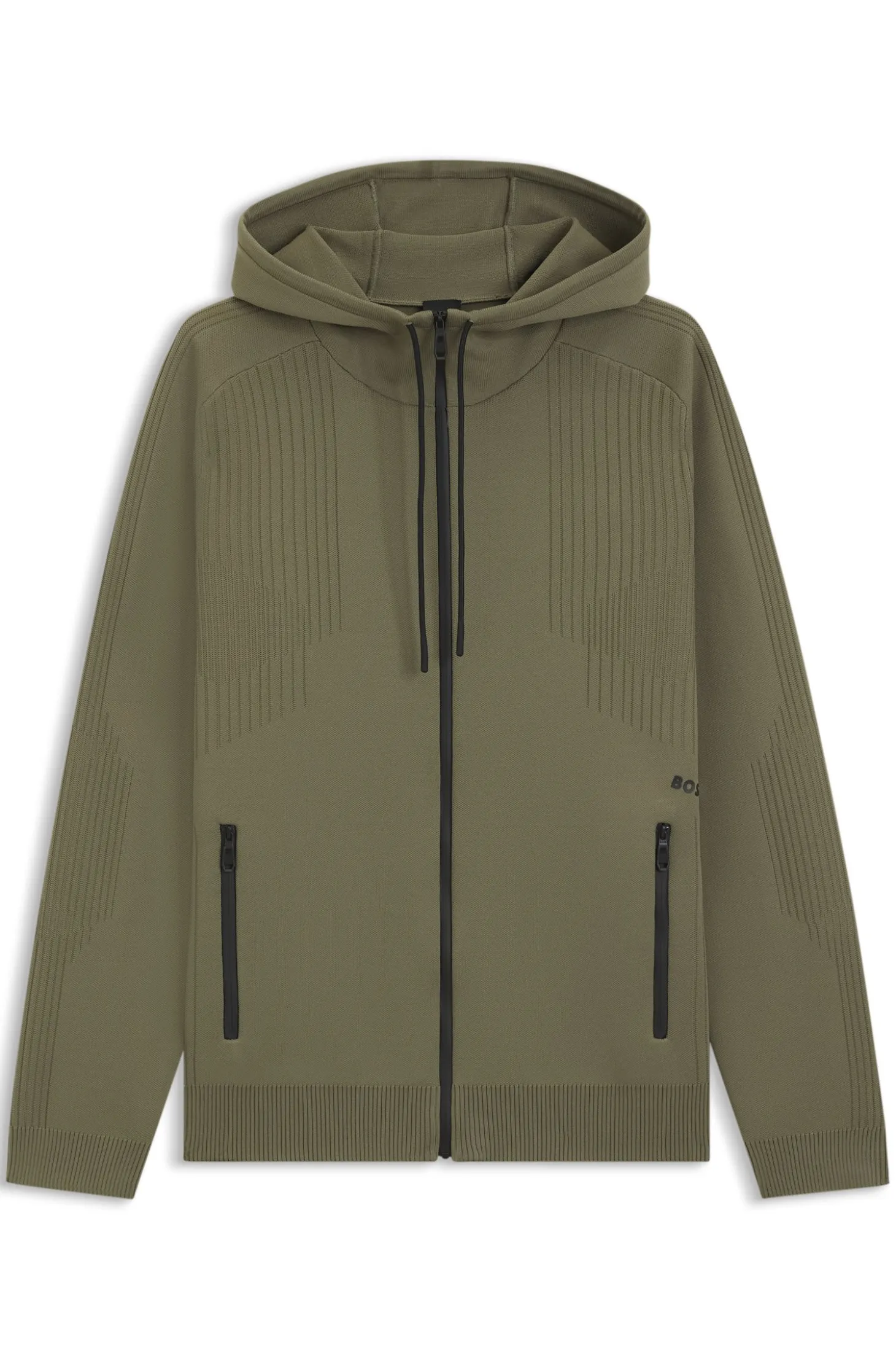 Active Regular-fit zip-up hoodie with jacquard stripes