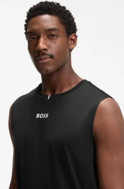 Active Sleeveless logo T-shirt in quick-dry fabric