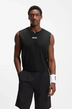 Active Sleeveless logo T-shirt in quick-dry fabric