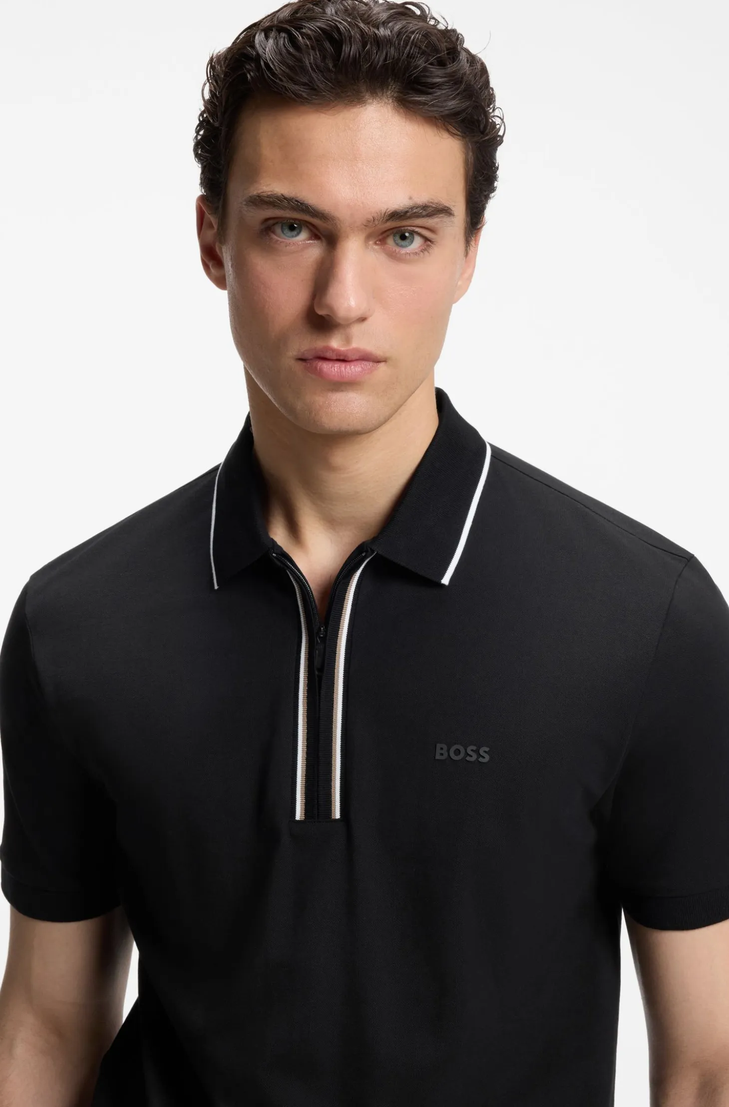 Active Slim-fit polo shirt in moisture-wicking stretch cotton