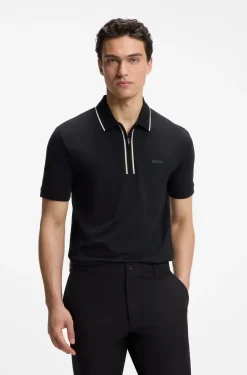 Active Slim-fit polo shirt in moisture-wicking stretch cotton