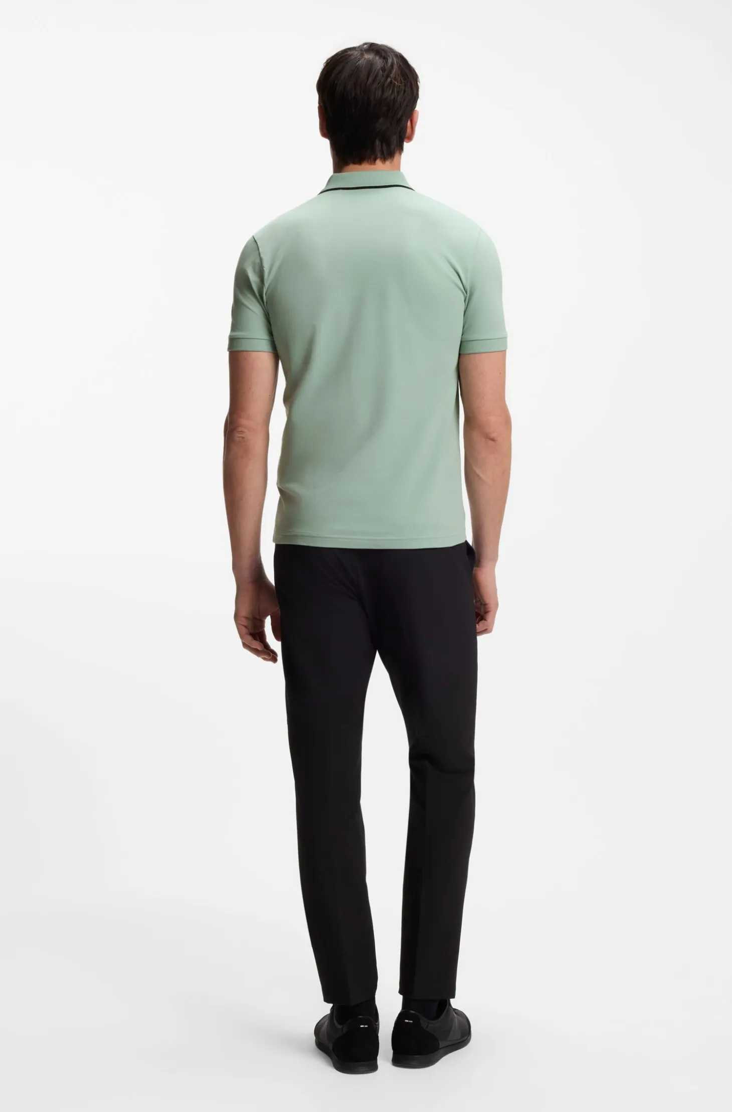 Active Slim-fit polo shirt in moisture-wicking stretch cotton