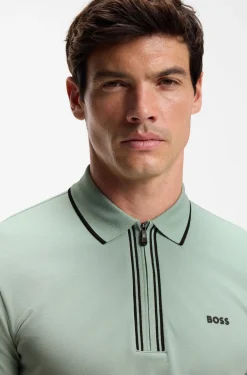 Active Slim-fit polo shirt in moisture-wicking stretch cotton
