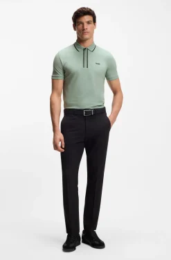 Active Slim-fit polo shirt in moisture-wicking stretch cotton