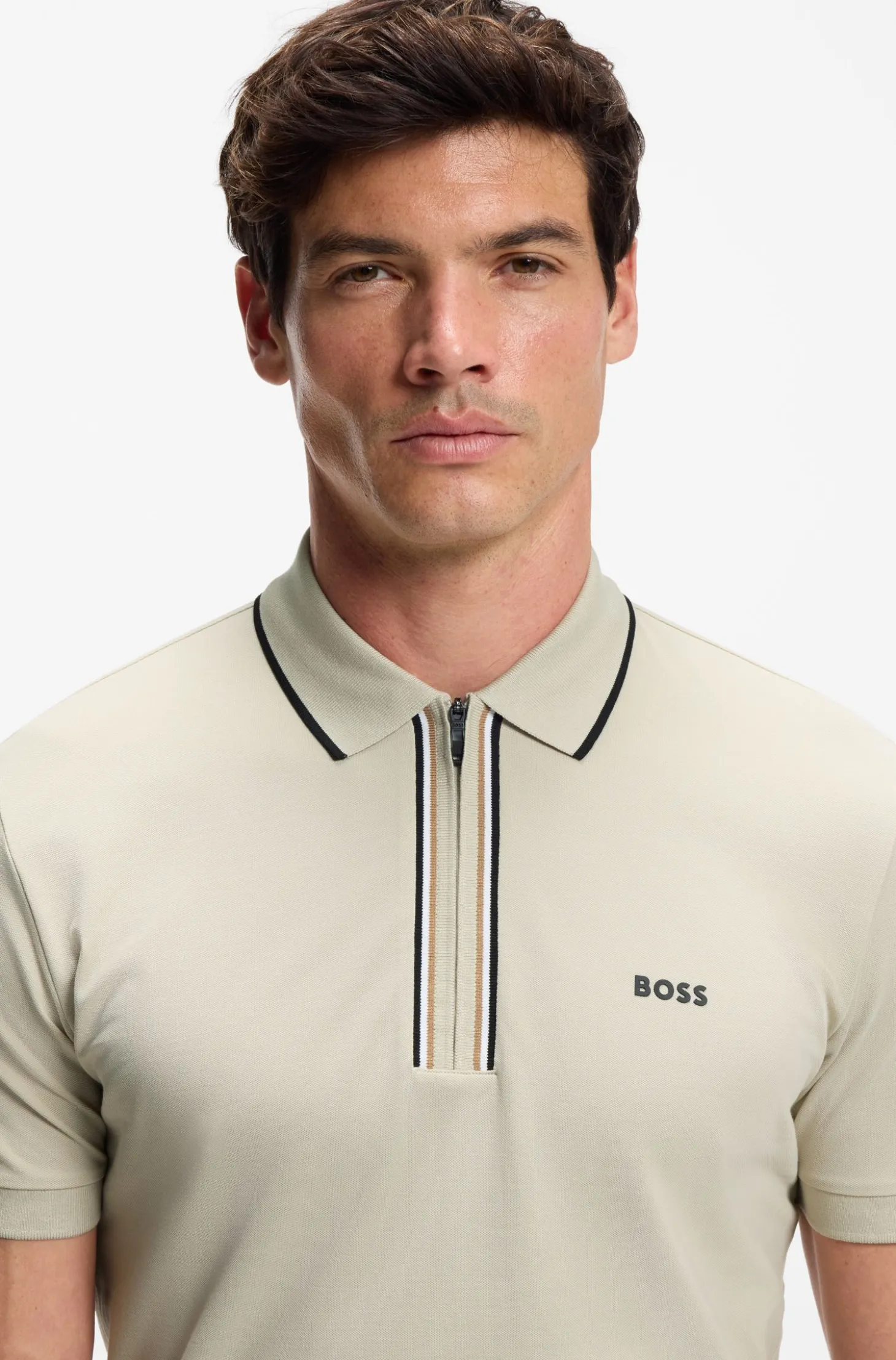 Active Slim-fit polo shirt in moisture-wicking stretch cotton