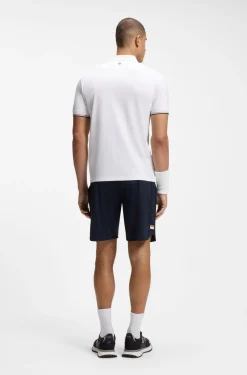 Active Slim-fit polo shirt with embossed tennis-ball pattern