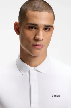 Active Slim-fit polo shirt with embossed tennis-ball pattern
