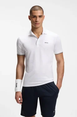 Active Slim-fit polo shirt with embossed tennis-ball pattern