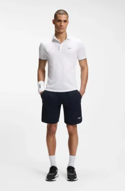 Active Slim-fit polo shirt with embossed tennis-ball pattern