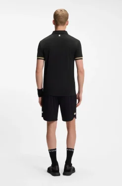 Active slim-fit polo shirt with signature-stripe details