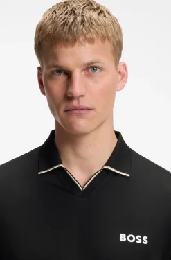 Active slim-fit polo shirt with signature-stripe details