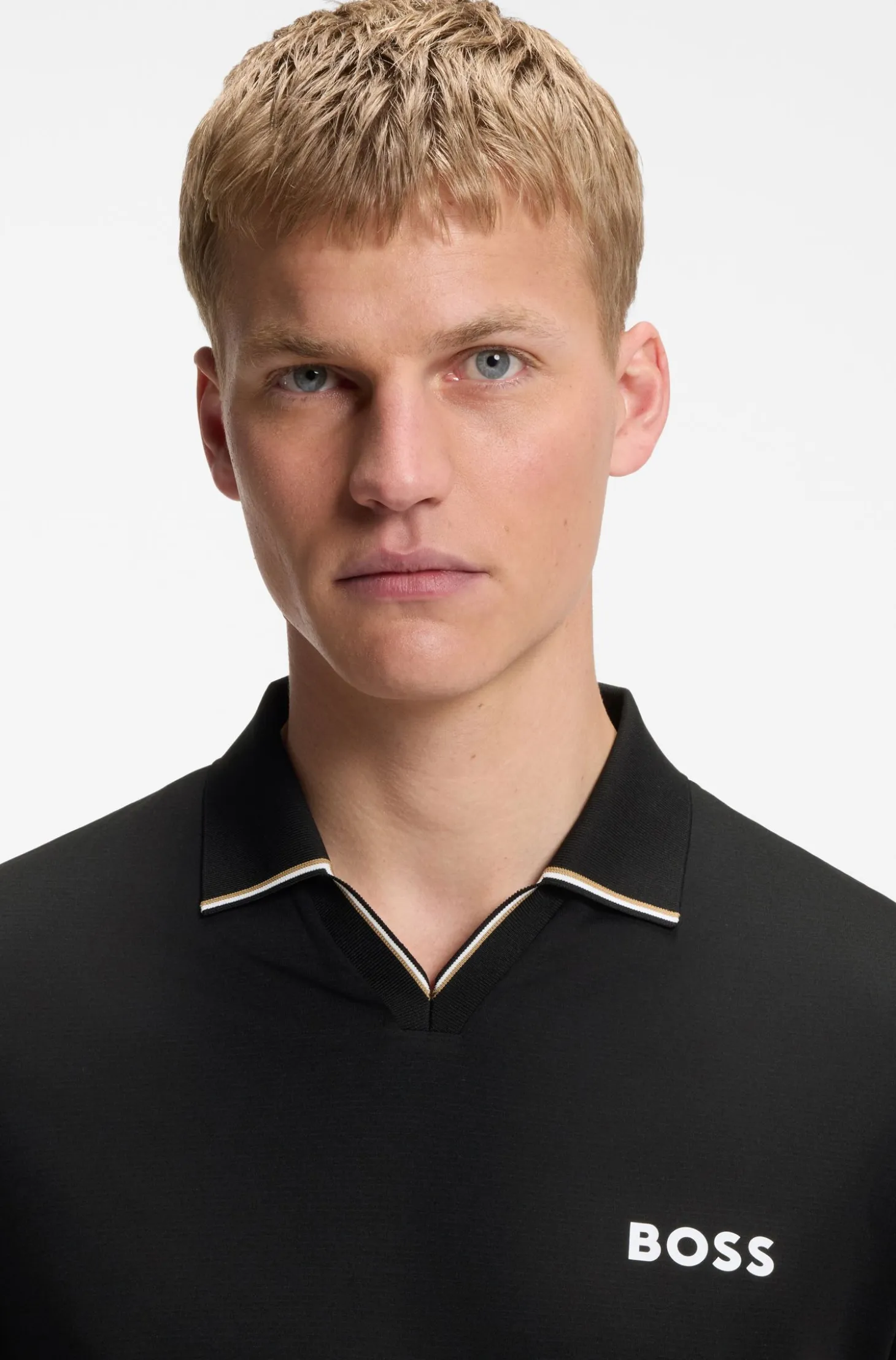 Active slim-fit polo shirt with signature-stripe details