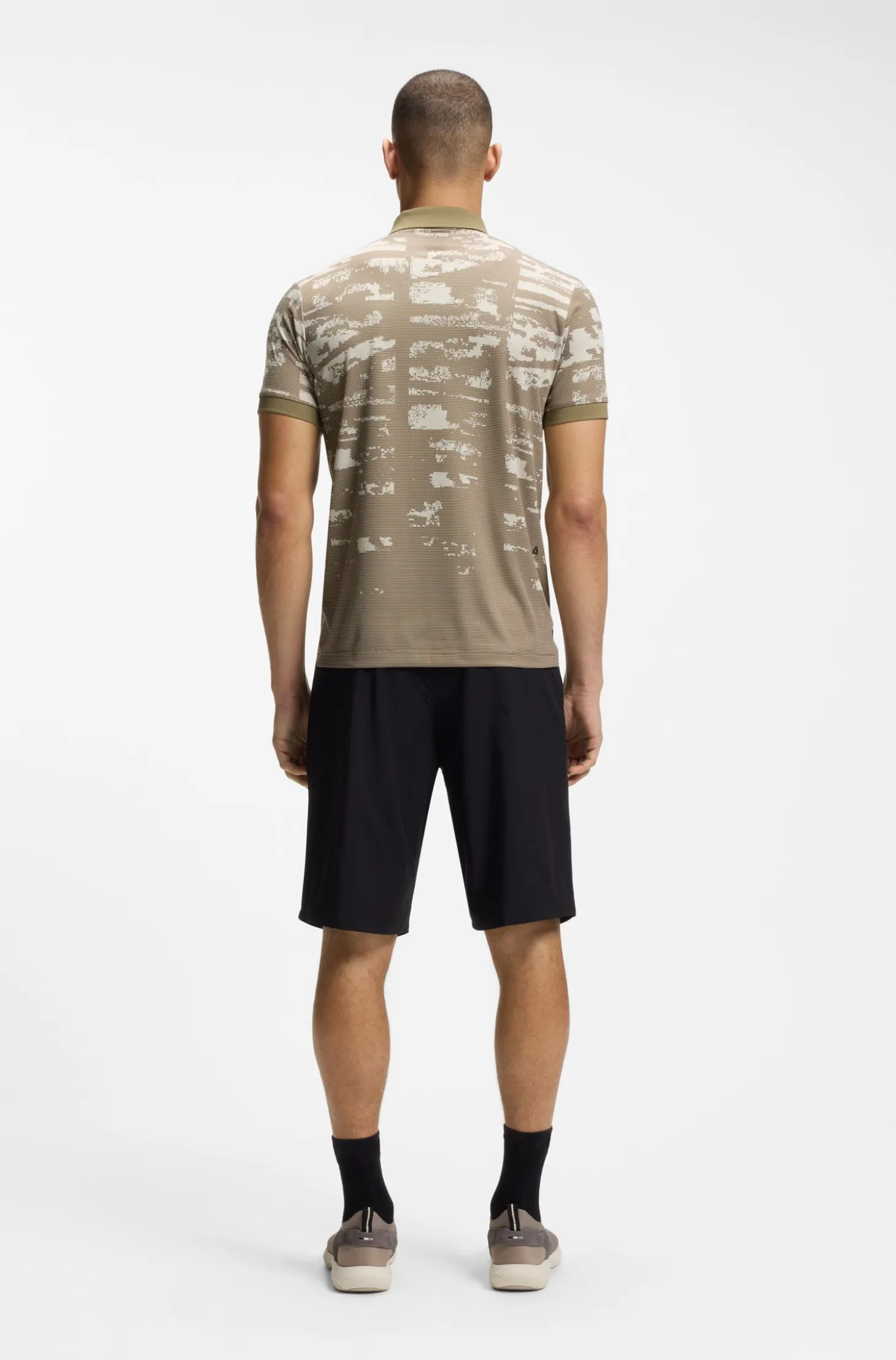 Active Slim-fit polo shirt with jacquard pattern