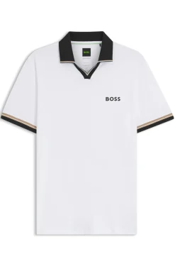 Active slim-fit polo shirt with signature-stripe details