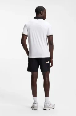 Active slim-fit polo shirt with signature-stripe details