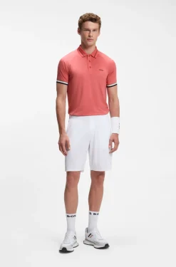 Active slim-fit polo shirt with branded details