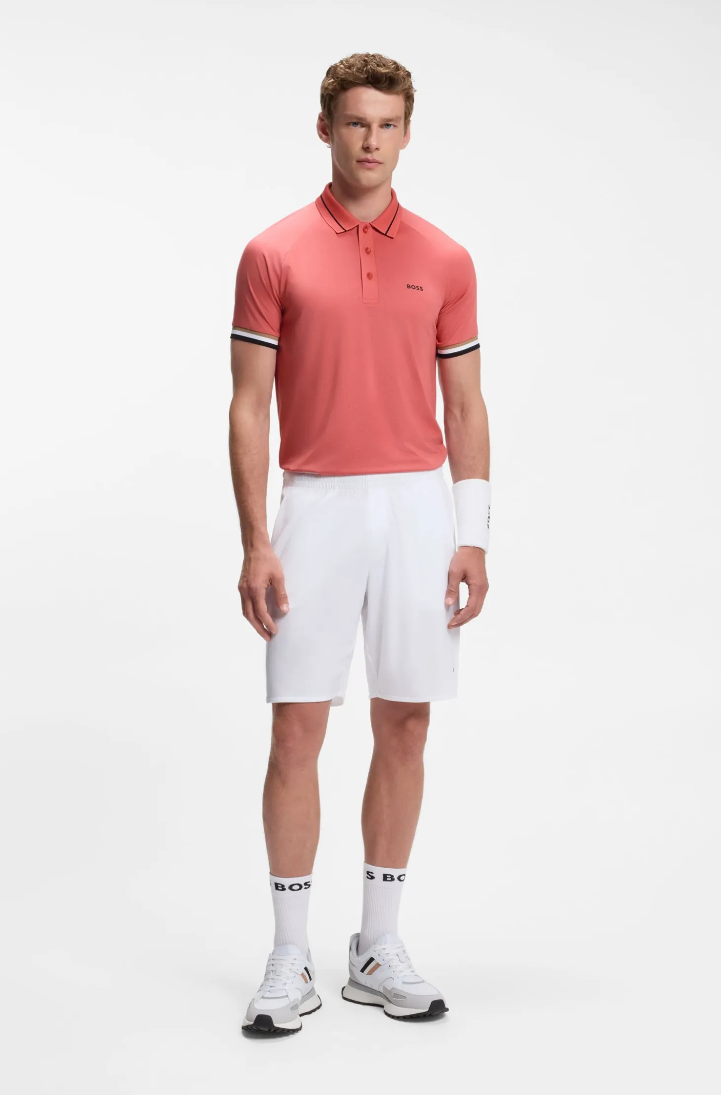 Active slim-fit polo shirt with branded details