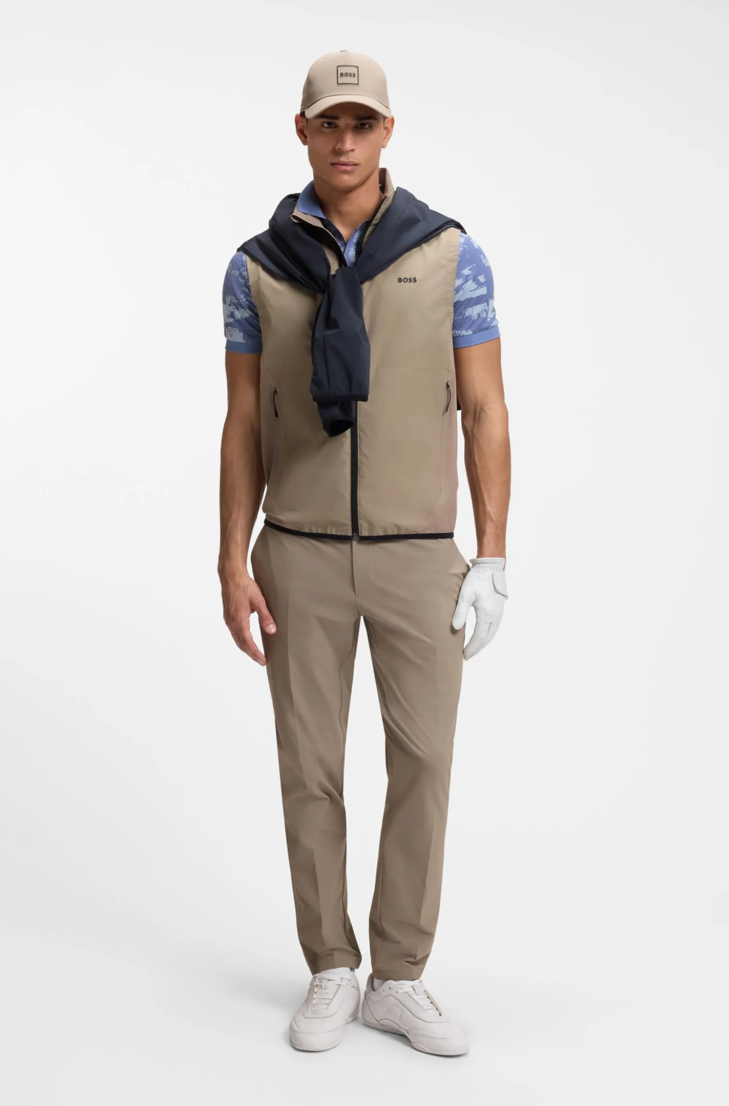 Active Slim-fit polo shirt with jacquard pattern