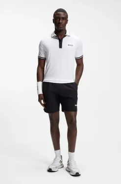 Active slim-fit polo shirt with moisture management
