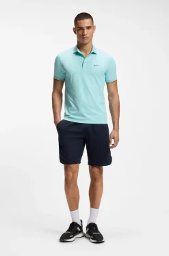 Active Slim-fit polo shirt with embossed tennis-ball pattern