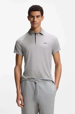 Active slim-fit polo shirt with thermoregulating performance