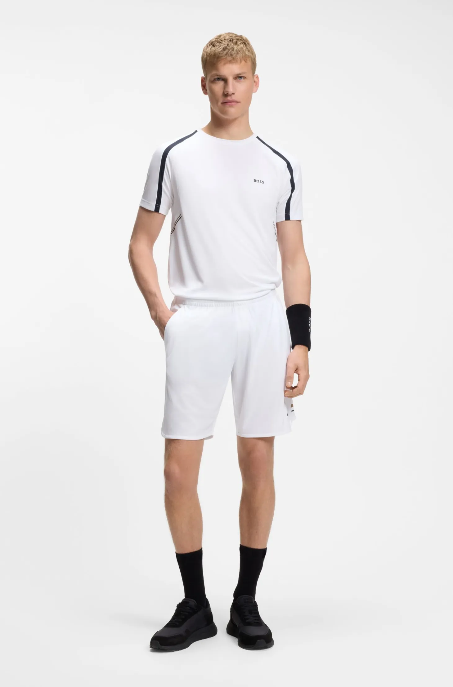 Active Slim-fit T-shirt in stretch fabric with contrast inserts