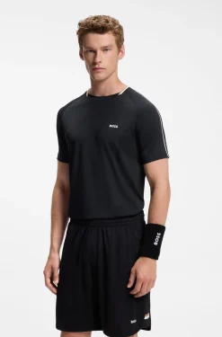 Active slim-fit T-shirt with signature-stripe collar